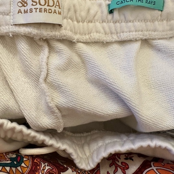 Scotch‎ & Soda Mens Shorts Elastic Waist Sweatshorts Casual Beige Comfy - Picture 6 of 9